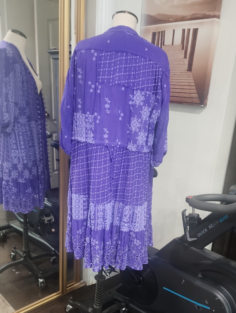 NEW WITH TAG Johnny Was Purple Embroidered Tiered Midi Dress Style Lexan Dress.